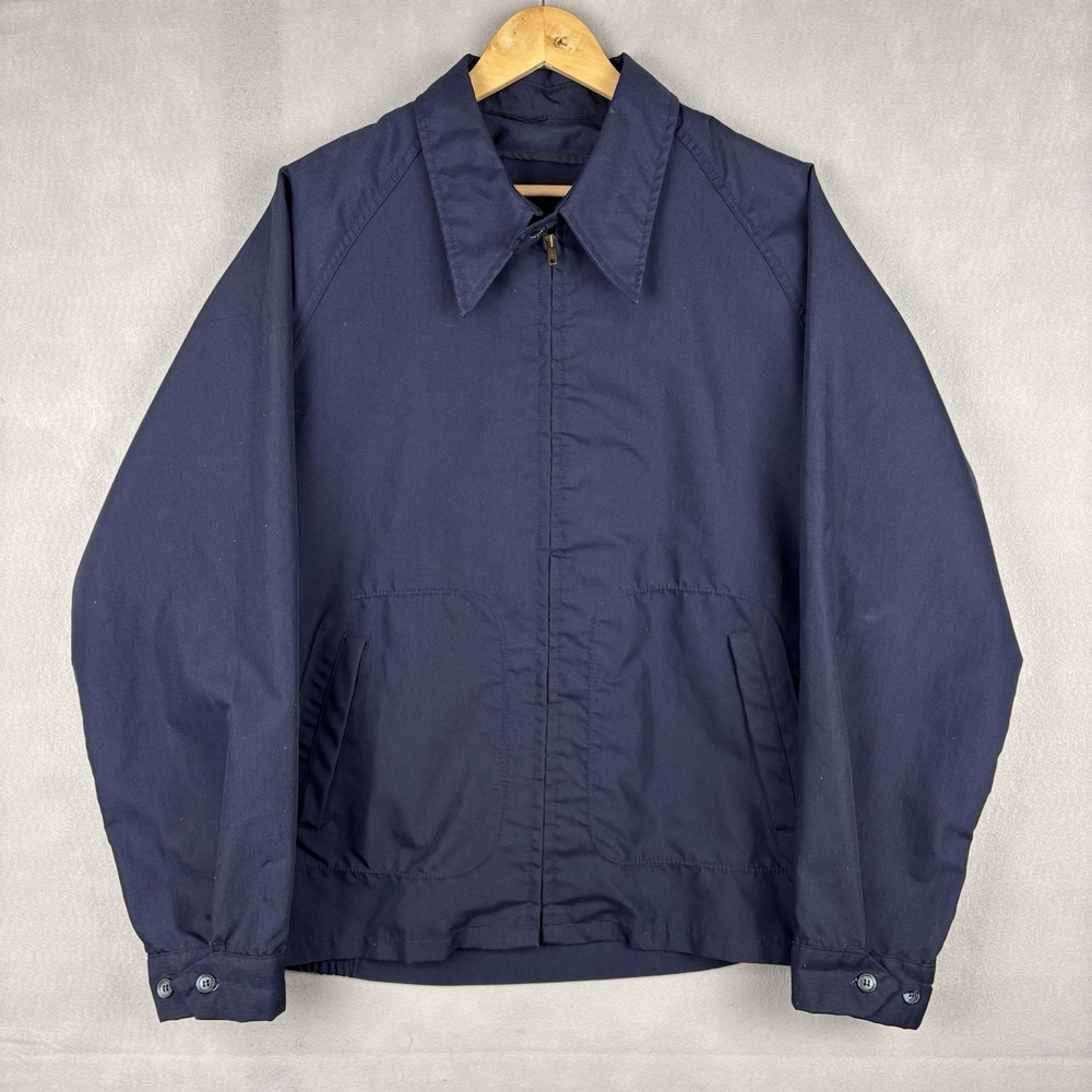 Vintage McGregor Drizzler Jacket Mens XL Blue Dagger Collar Full Zip 70s Talon
